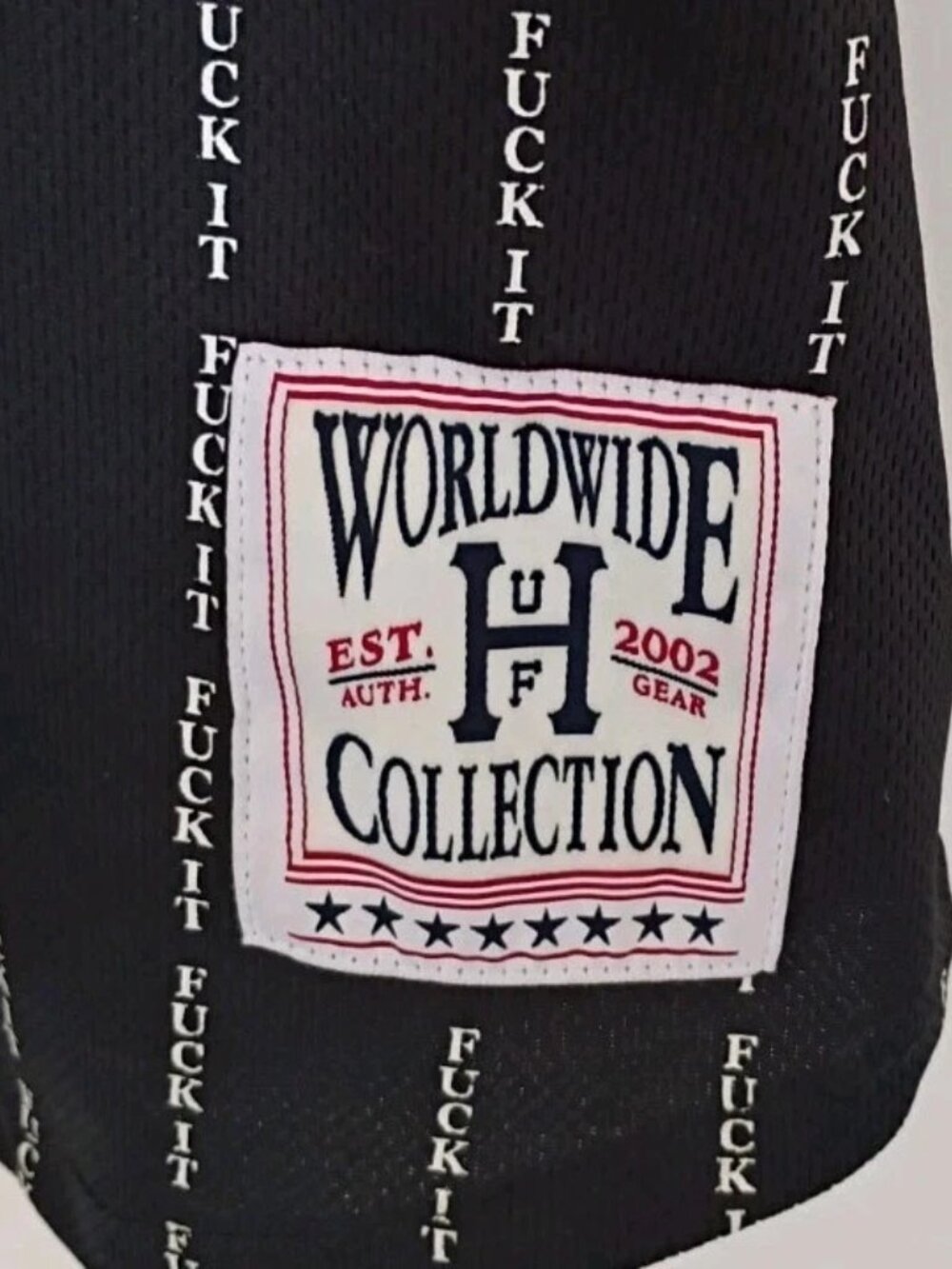 Huf Worldwide "F* it"Collection Black & White Stripe Baseball Jersey Large Rare - Picture 4 of 5